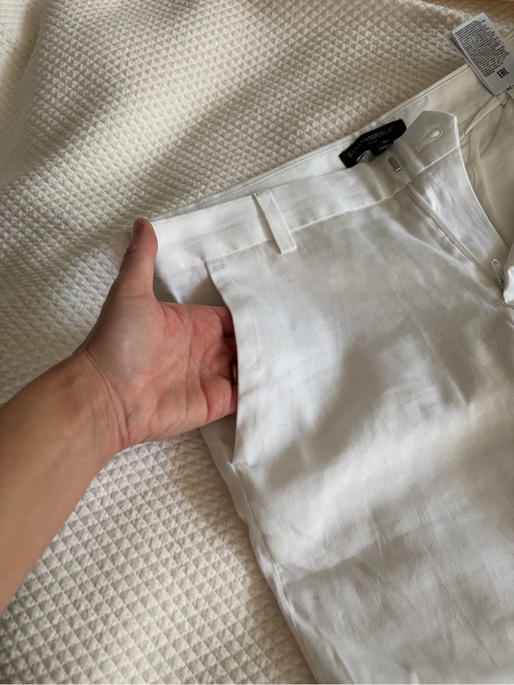 Banana Republic  White Dress Linen-Blend Pants